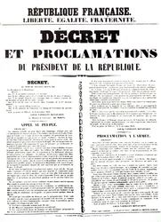 Dekret und Proklamation von Louis Napoleon Bonaparte III., Präsident der Republik, 2. Dezember 1851